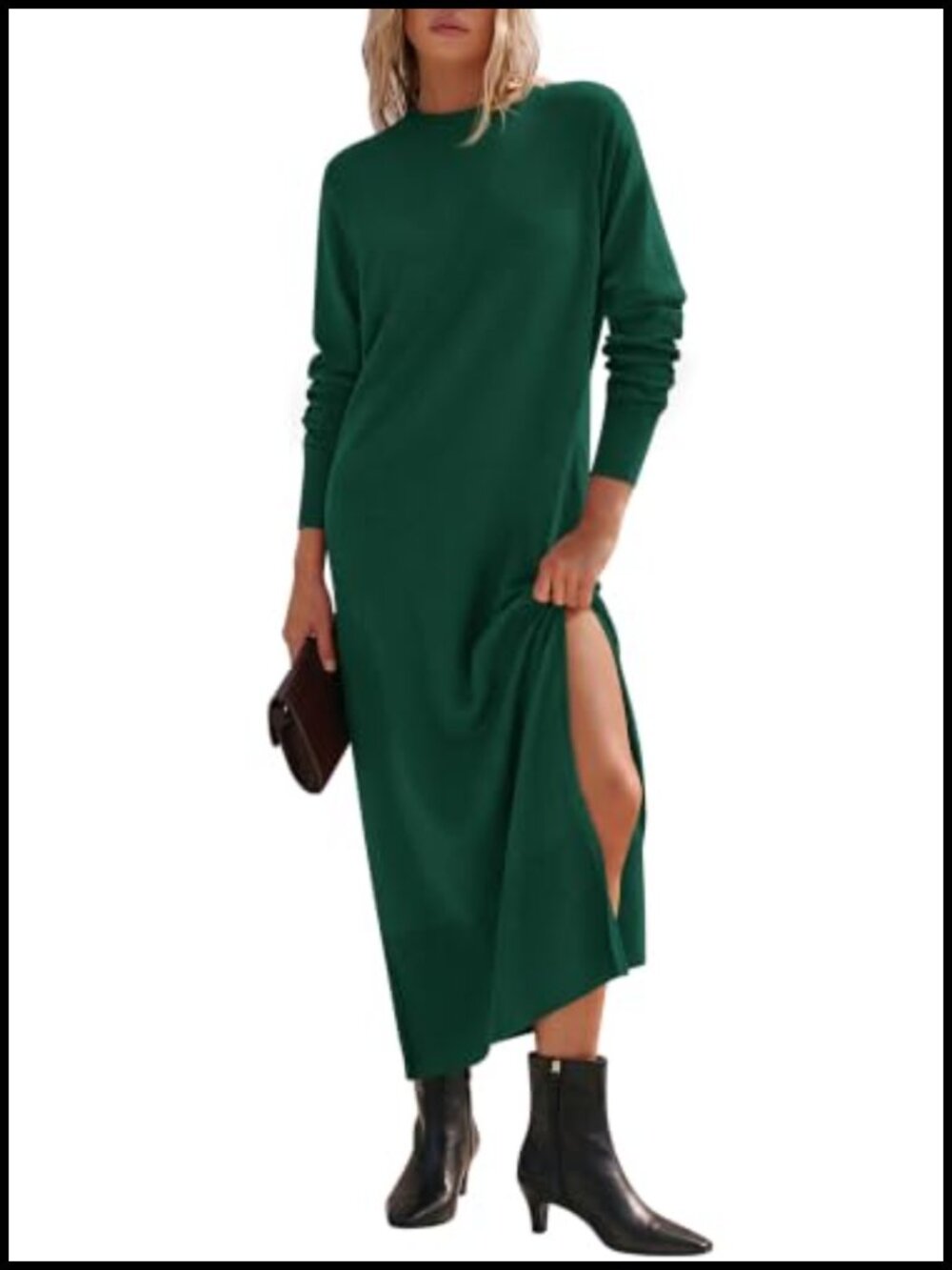 Knit Sweater Dress Maxi Long Sleeve Loose Fit Casual Fall
